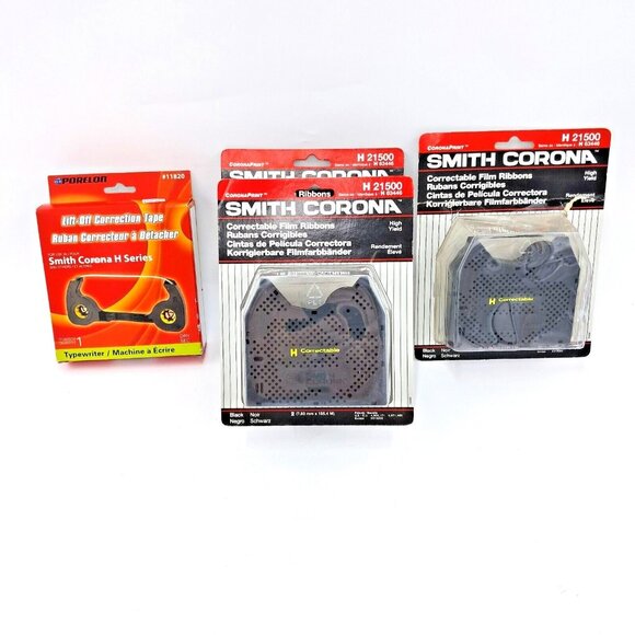 Smith Corona Correction Ribbons-H 21500-Qty 5 Plus Porelon Correction Tape - Picture 1 of 11